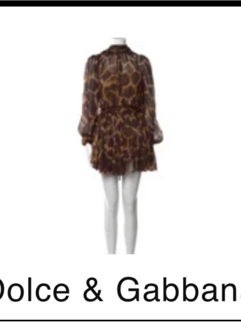 Dolce & Gabbana Leopard Print Silk Chiffon Mini Dress US 10 Rare